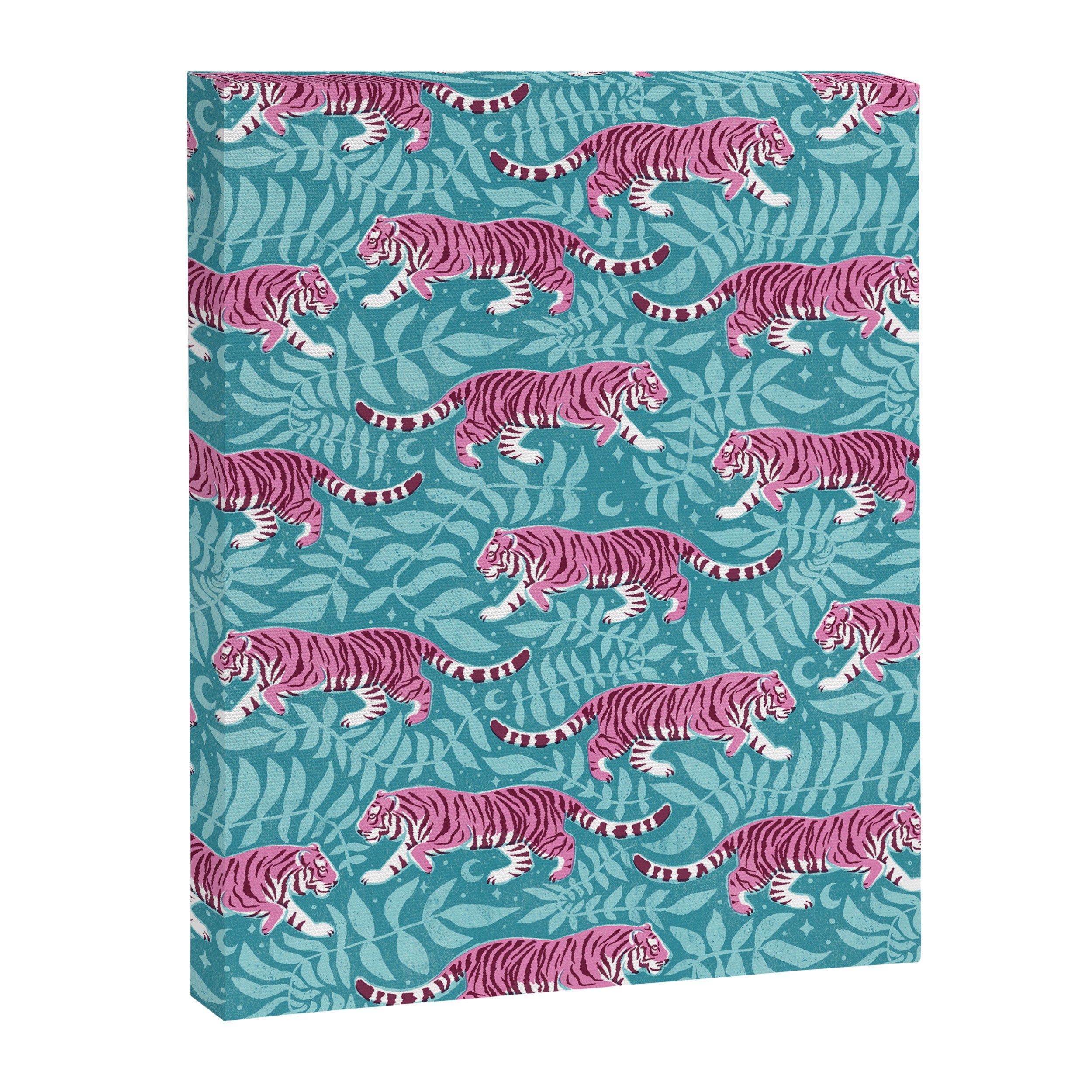 Tigers - Purple and aqua blue  Canvas Print Gallery Image 8