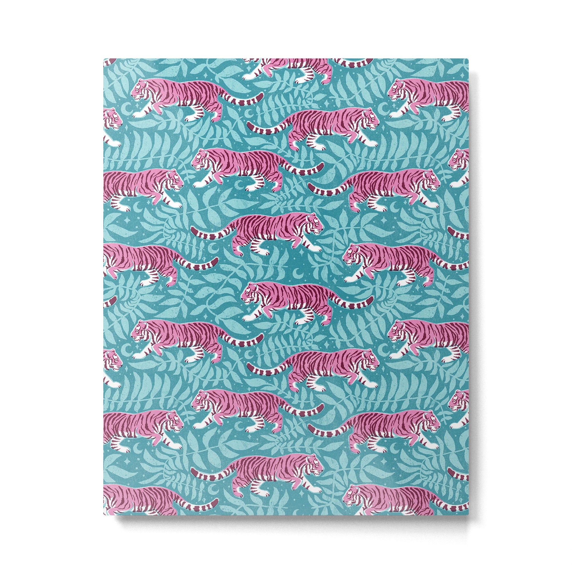 Tigers - Purple and aqua blue  Metal Print Gallery Image 6