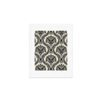 Triceratops Damask - black and cream Art Print Gallery Image 1