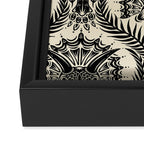 Triceratops Damask - black and cream Framed Canvas Print Gallery Image 3