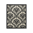 Triceratops Damask - black and cream Framed Canvas Print Gallery Image 8