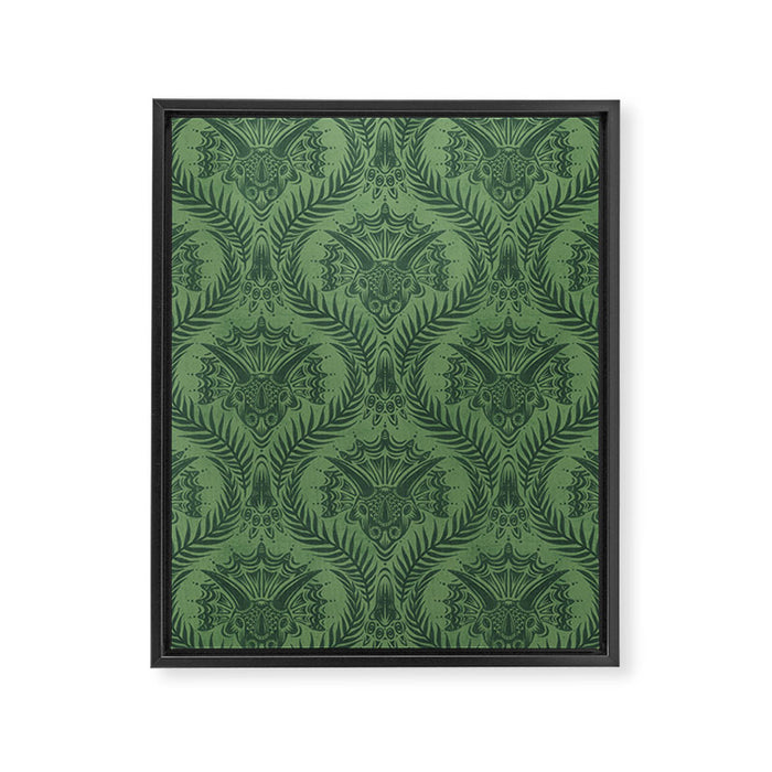 Triceratops Damask - Fern Framed Canvas Print Gallery Image 1
