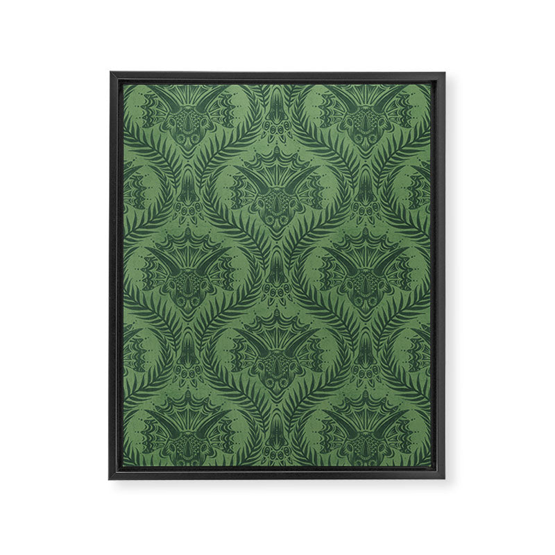Triceratops Damask - Fern Framed Canvas Print Gallery Image 8