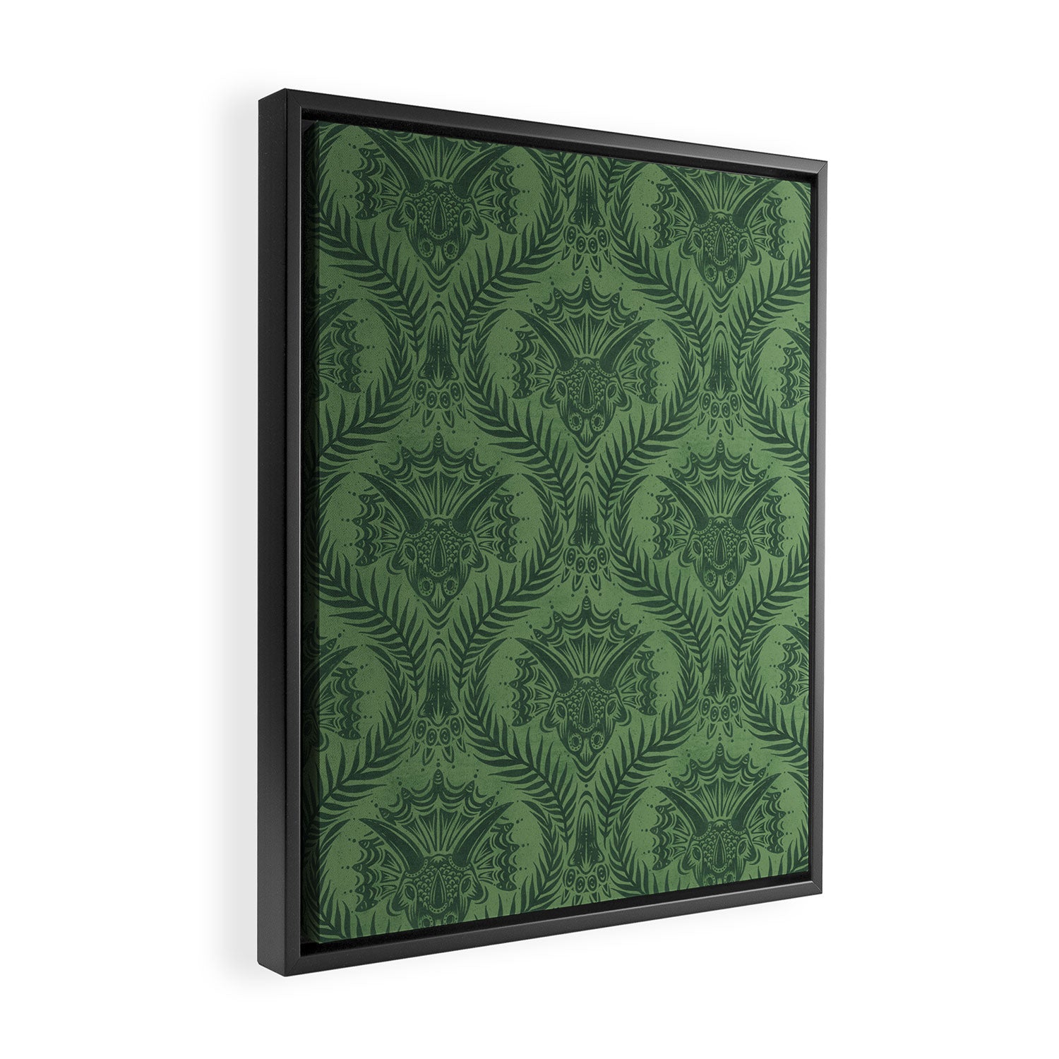 Triceratops Damask - Fern Framed Canvas Print Gallery Image 2