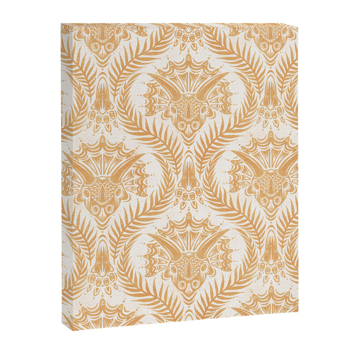 Triceratops Damask - Golden Canvas Print Gallery Image 1