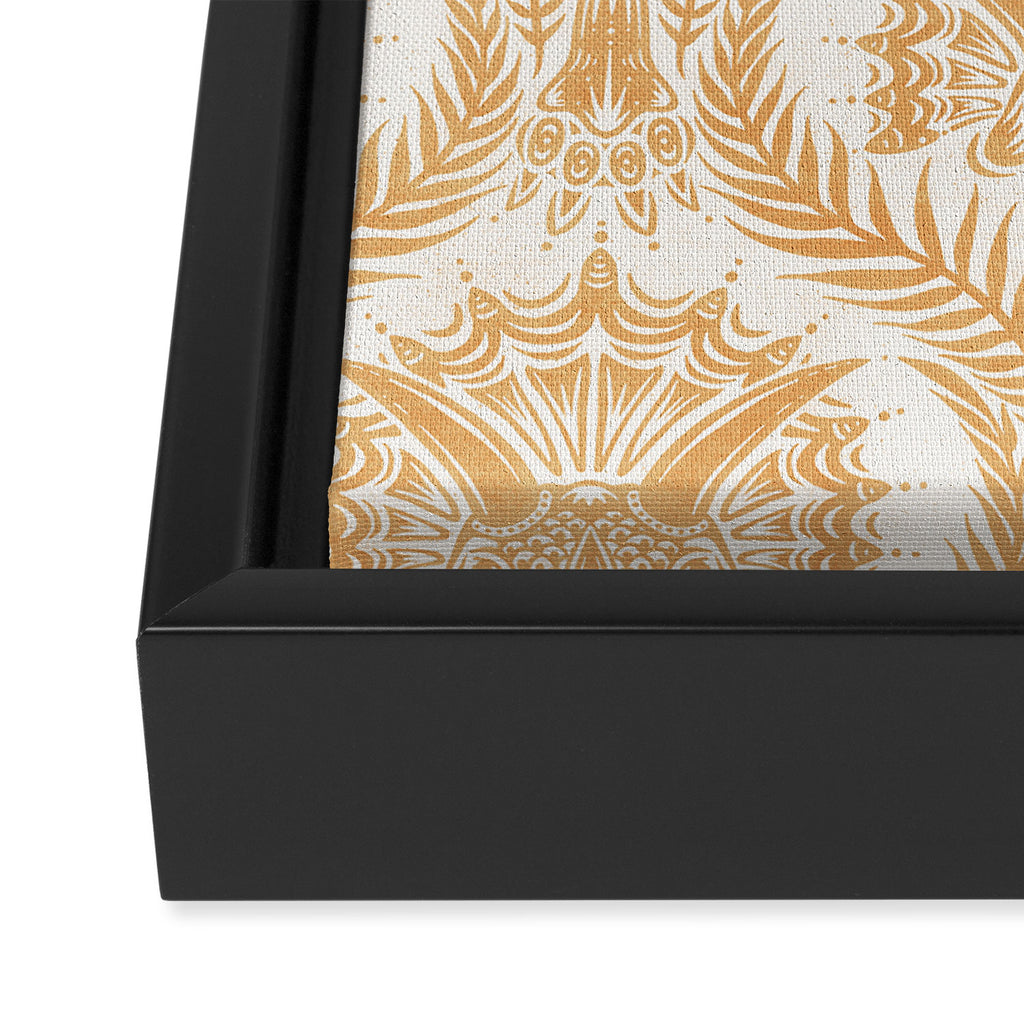 Triceratops Damask - Golden Framed Canvas Print Gallery Image 3