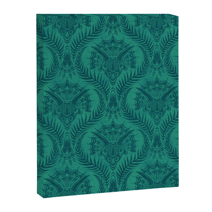 Triceratops Damask - Teal Canvas Print Gallery Image 1