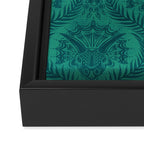 Triceratops Damask - Teal Framed Canvas Print Gallery Image 3