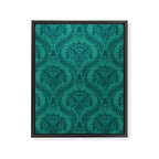 Triceratops Damask - Teal Framed Canvas Print Gallery Image 8