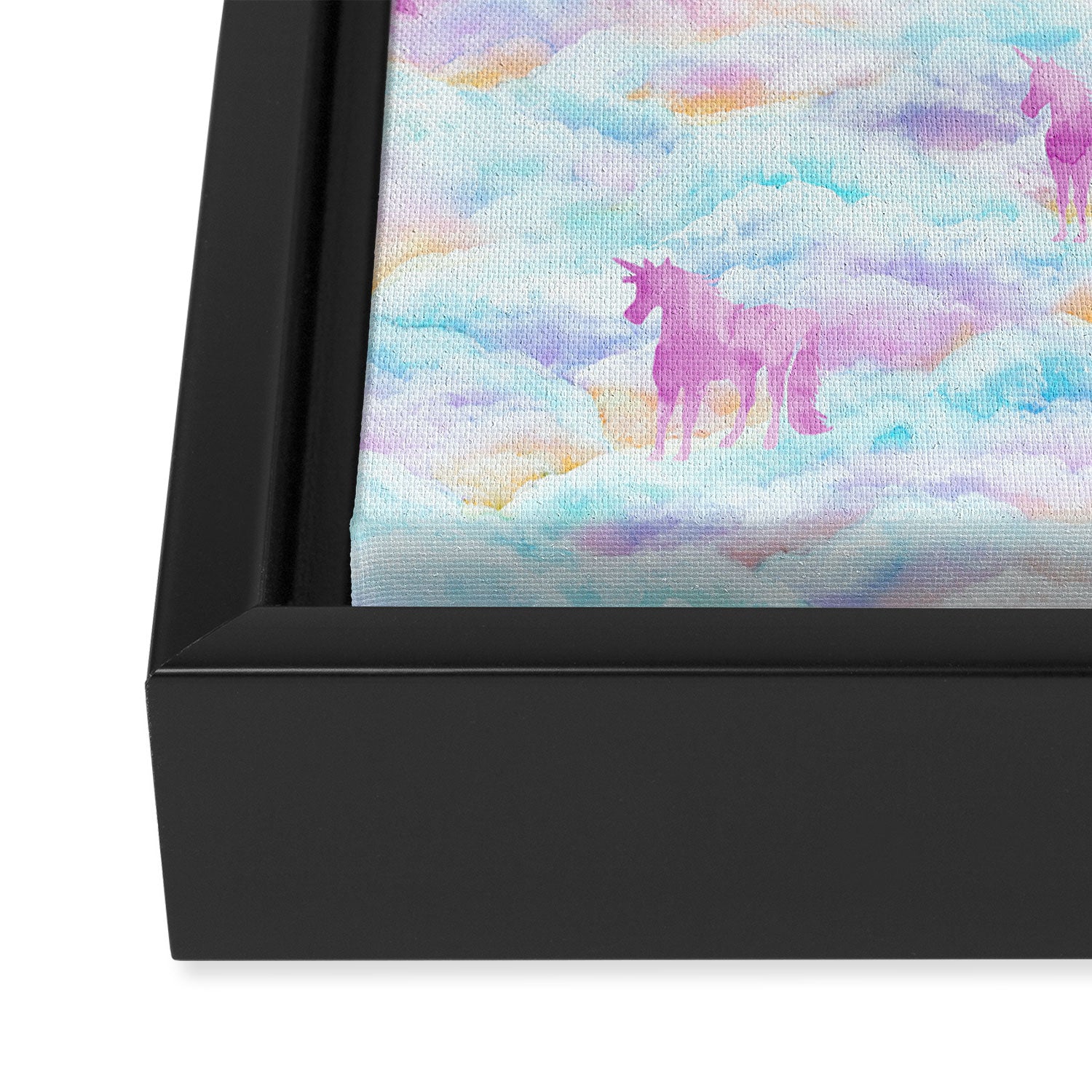 Unicorns Hiding in Clouds Framed Canvas Print Gallery Image 3