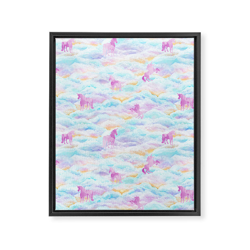 Unicorns Hiding in Clouds Framed Canvas Print Gallery Image 8