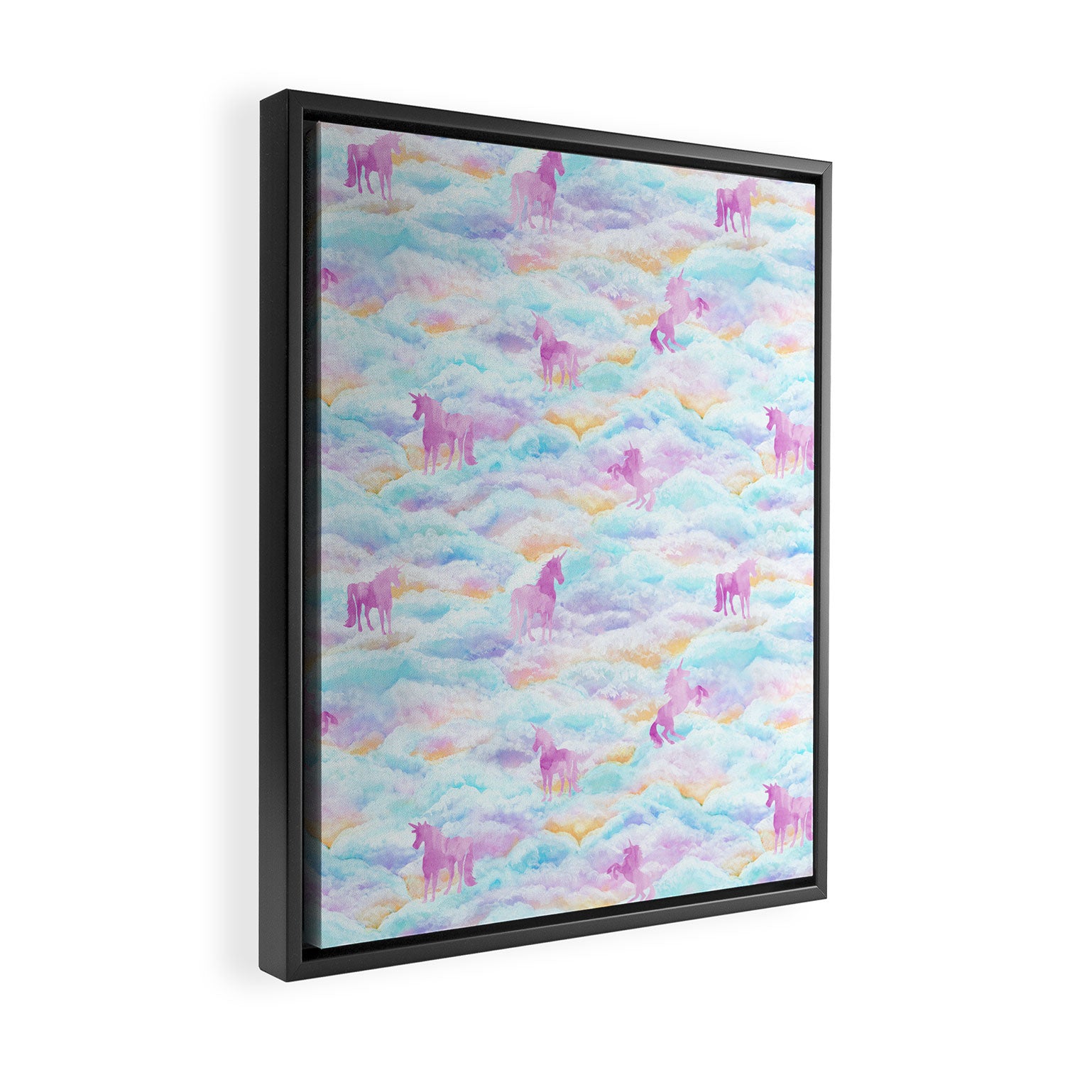 Unicorns Hiding in Clouds Framed Canvas Print Gallery Image 2