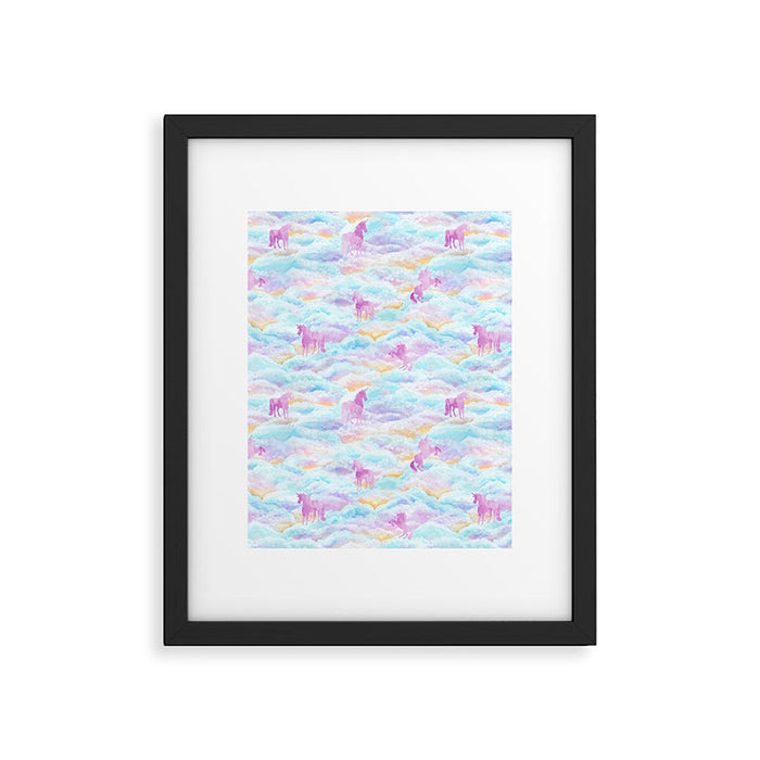 Unicorns Hiding in Clouds Framed Art Print Gallery Image 1