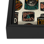 Vagabondâs Cupboard - black and cream with red, gold, teal, and peach Framed Canvas Print Gallery Image 3