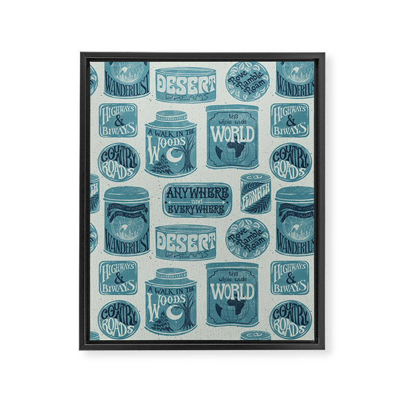 Vagabondâs Cupboard - dusty blue Framed Canvas Print Gallery Image 8