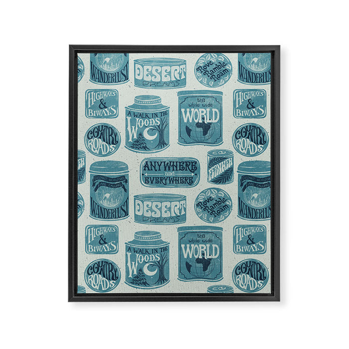 Vagabondâs Cupboard - dusty blue Framed Canvas Print Gallery Image 1