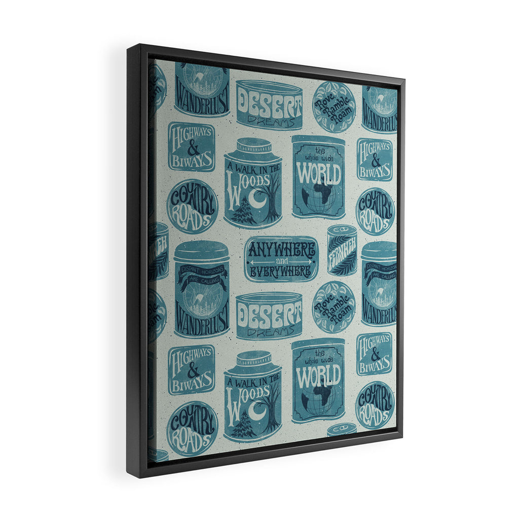 Vagabondâs Cupboard - dusty blue Framed Canvas Print Gallery Image 2
