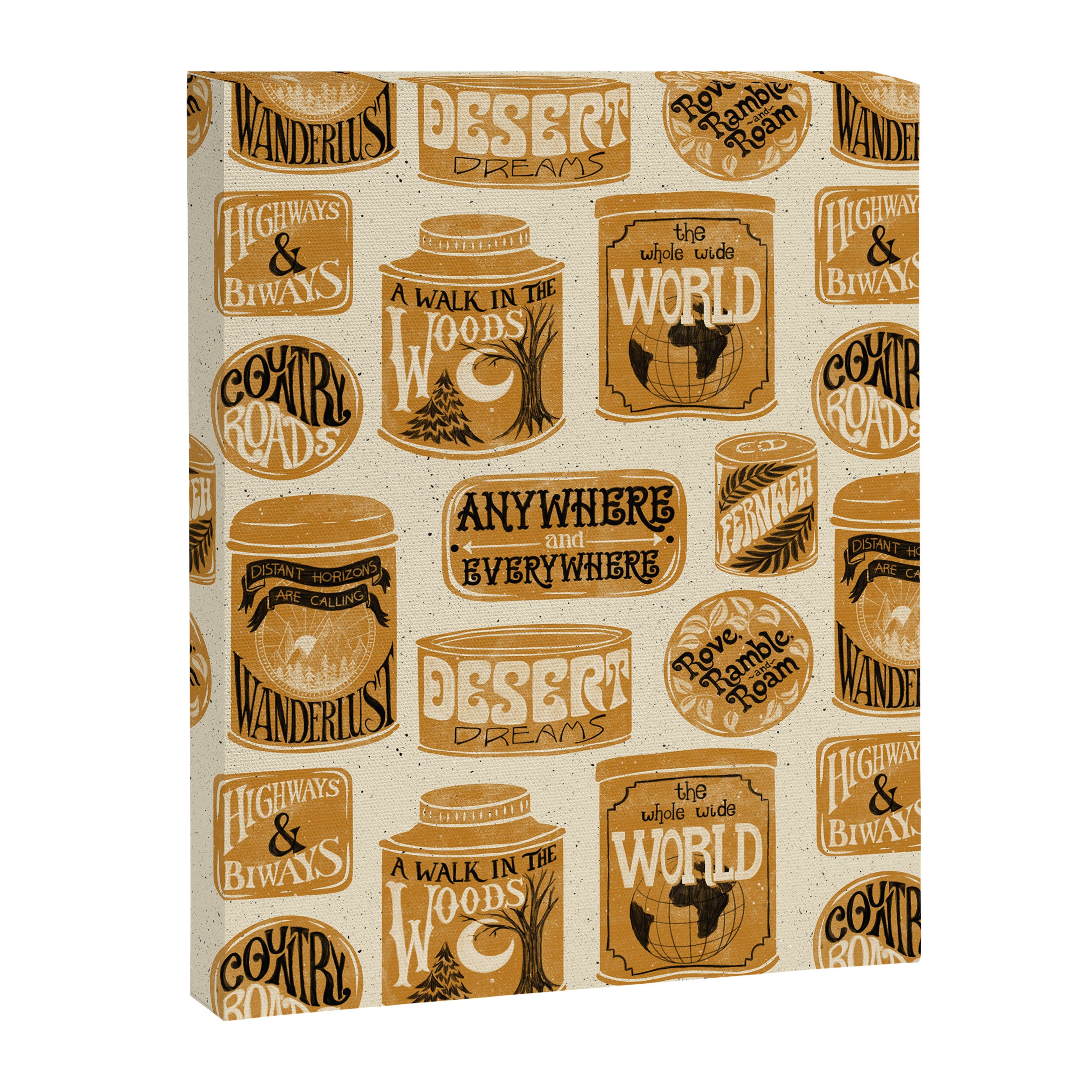 Vagabondâs Cupboard - gold, black, and cream  Canvas Print Gallery Image 8