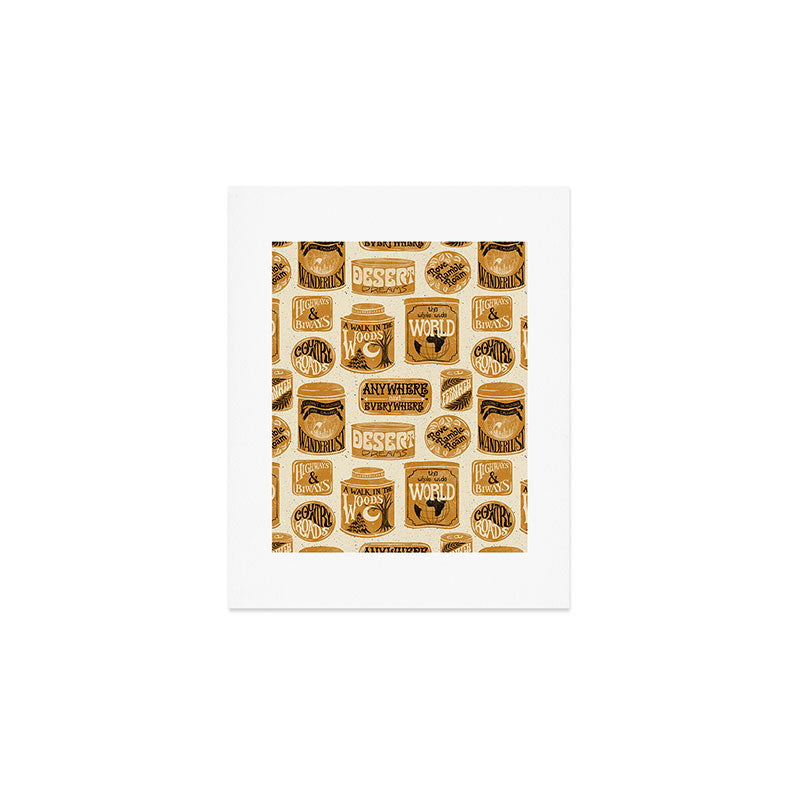 Vagabondâs Cupboard - gold, black, and cream  Art Print Gallery Image 1