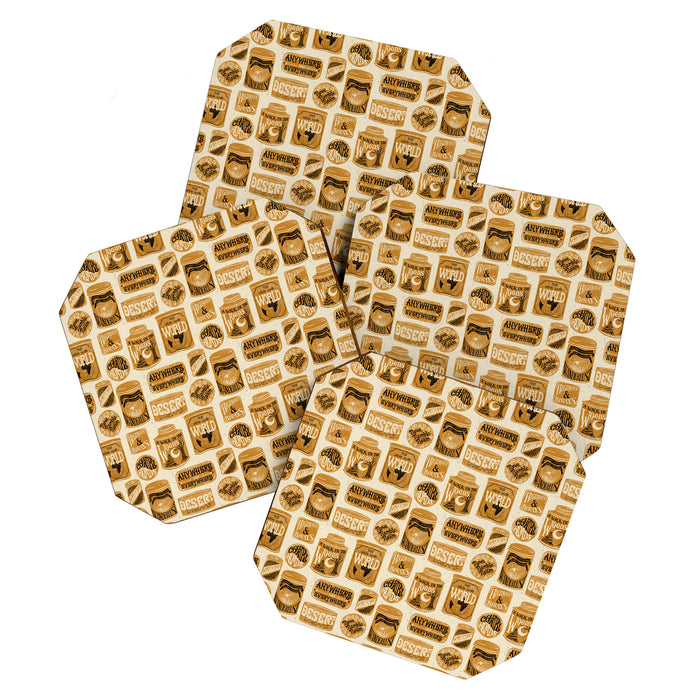 Vagabondâs Cupboard - gold, black, and cream  Coaster Gallery Image 1