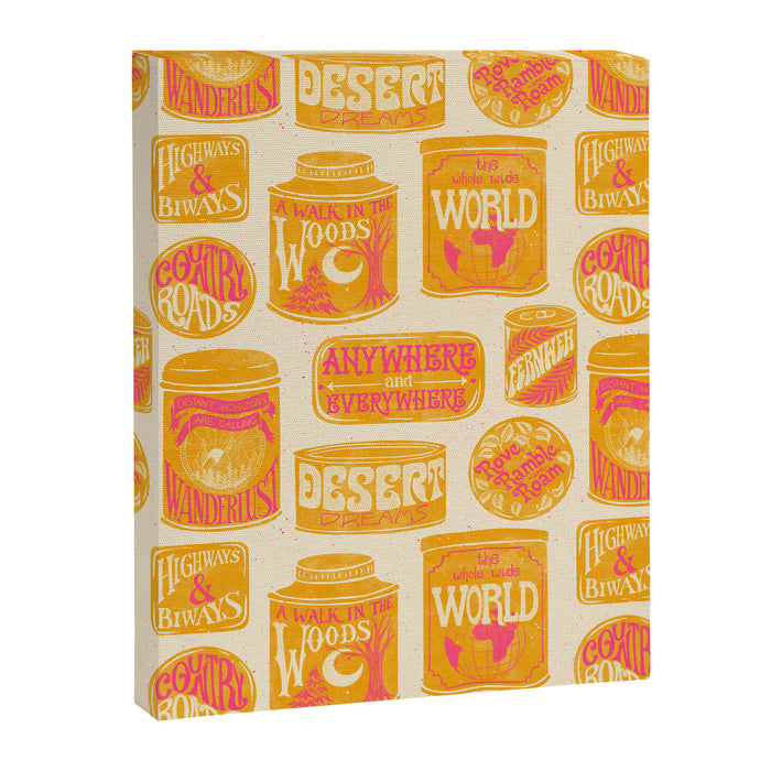 Vagabondâs Cupboard - marigold and pink Canvas Print Gallery Image 1