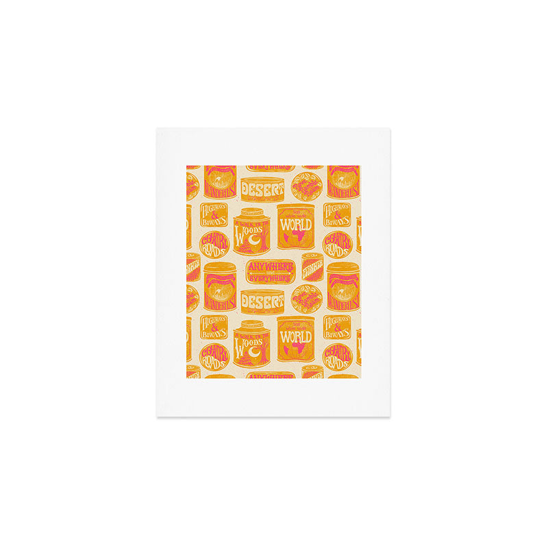 Vagabondâs Cupboard - marigold and pink Art Print Gallery Image 1