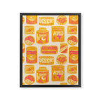 Vagabondâs Cupboard - marigold and pink Framed Canvas Print Gallery Image 8