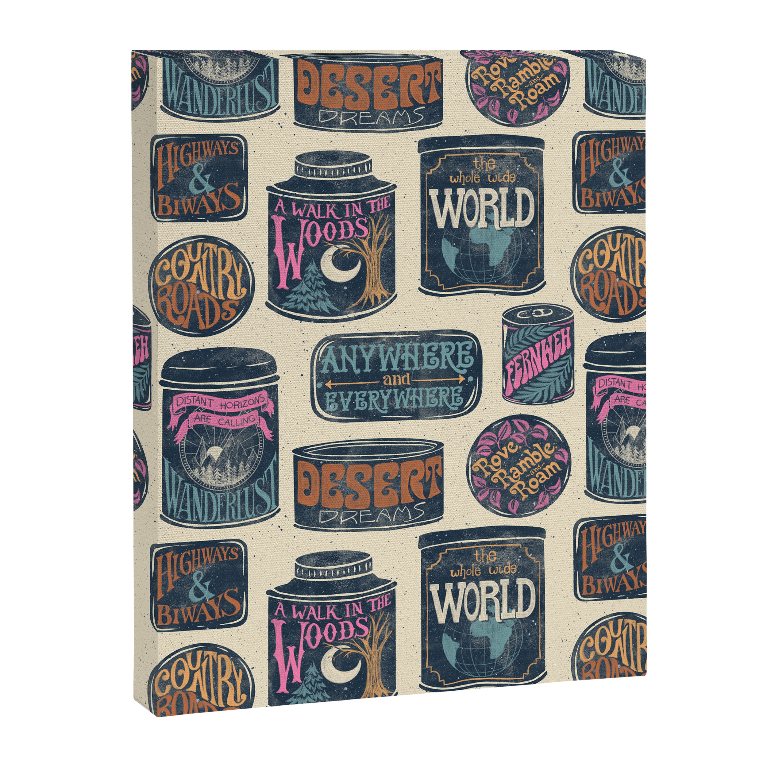 Vagabondâs Cupboard - midnight, cream, and more Canvas Print Gallery Image 8