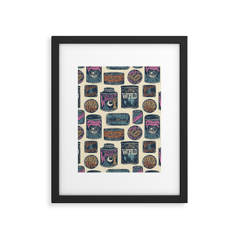 Vagabondâs Cupboard - midnight, cream, and more Framed Art Print Gallery Image 6