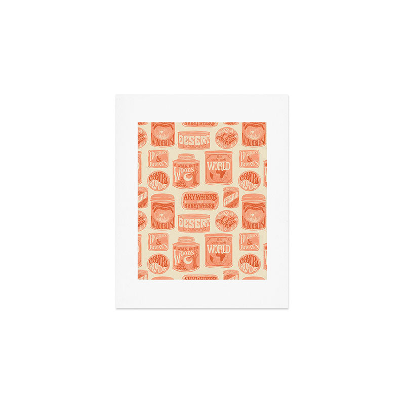 Vagabondâs Cupboard - peach and cream Art Print Gallery Image 1
