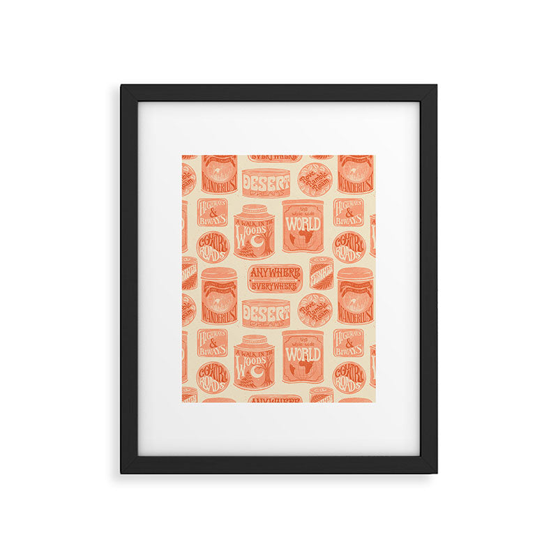 Vagabondâs Cupboard - peach and cream Framed Art Print Gallery Image 6
