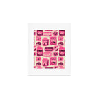 Vagabondâs Cupboard - pink and black on cream Art Print Gallery Image 1