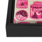 Vagabondâs Cupboard - pink and black on cream Framed Canvas Print Gallery Image 3