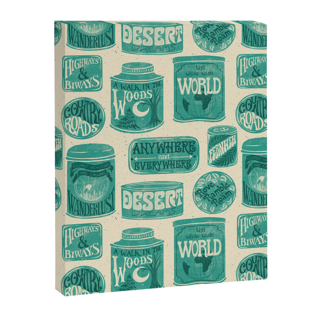 Vagabondâs Cupboard - teal and cream Canvas Print Gallery Image 8
