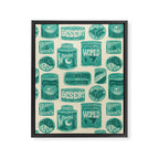 Vagabondâs Cupboard - teal and cream Framed Canvas Print Gallery Image 8