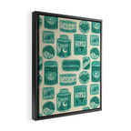 Vagabondâs Cupboard - teal and cream Framed Canvas Print Gallery Image 2