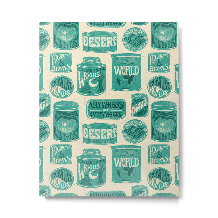 Vagabondâs Cupboard - teal and cream Metal Print Gallery Image 1