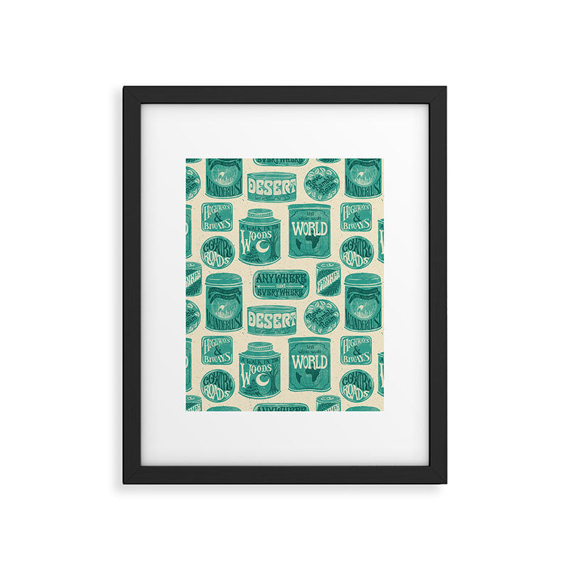 Vagabondâs Cupboard - teal and cream Framed Art Print Gallery Image 6