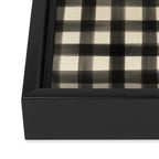 Watercolor Gingham - Black and Cream Framed Canvas Print Gallery Image 3