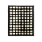 Watercolor Gingham - Black and Cream Framed Canvas Print Gallery Image 8