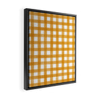 Watercolor Gingham - ochre on white  Framed Canvas Print Gallery Image 2