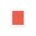 Watercolor Gingham - pink and tomato Art Print Gallery Image 1
