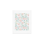 Wild Mountain Roses - pink, mint, and gold Art Print Gallery Image 1