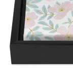 Wild Mountain Roses - pink, mint, and gold Framed Canvas Print Gallery Image 3