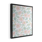 Wild Mountain Roses - pink, mint, and gold Framed Canvas Print Gallery Image 2