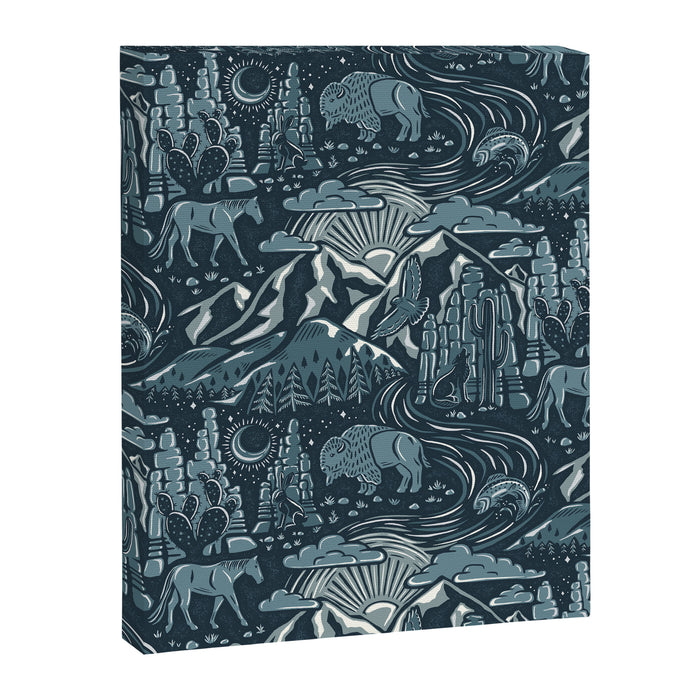 Wild West - Blue Canvas Print Gallery Image 1