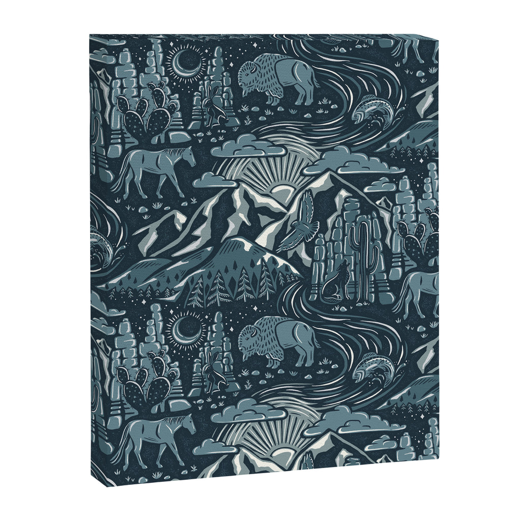 Wild West - Blue Canvas Print Gallery Image 8