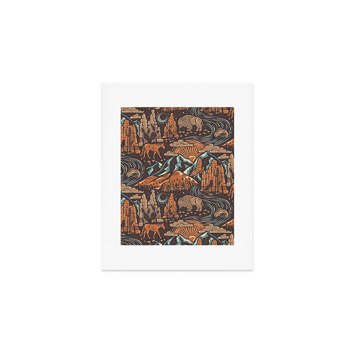Wild West - Brown, Orange, and Blue  Art Print Gallery Image 1