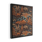 Wild West - Brown, Orange, and Blue  Framed Canvas Print Gallery Image 2