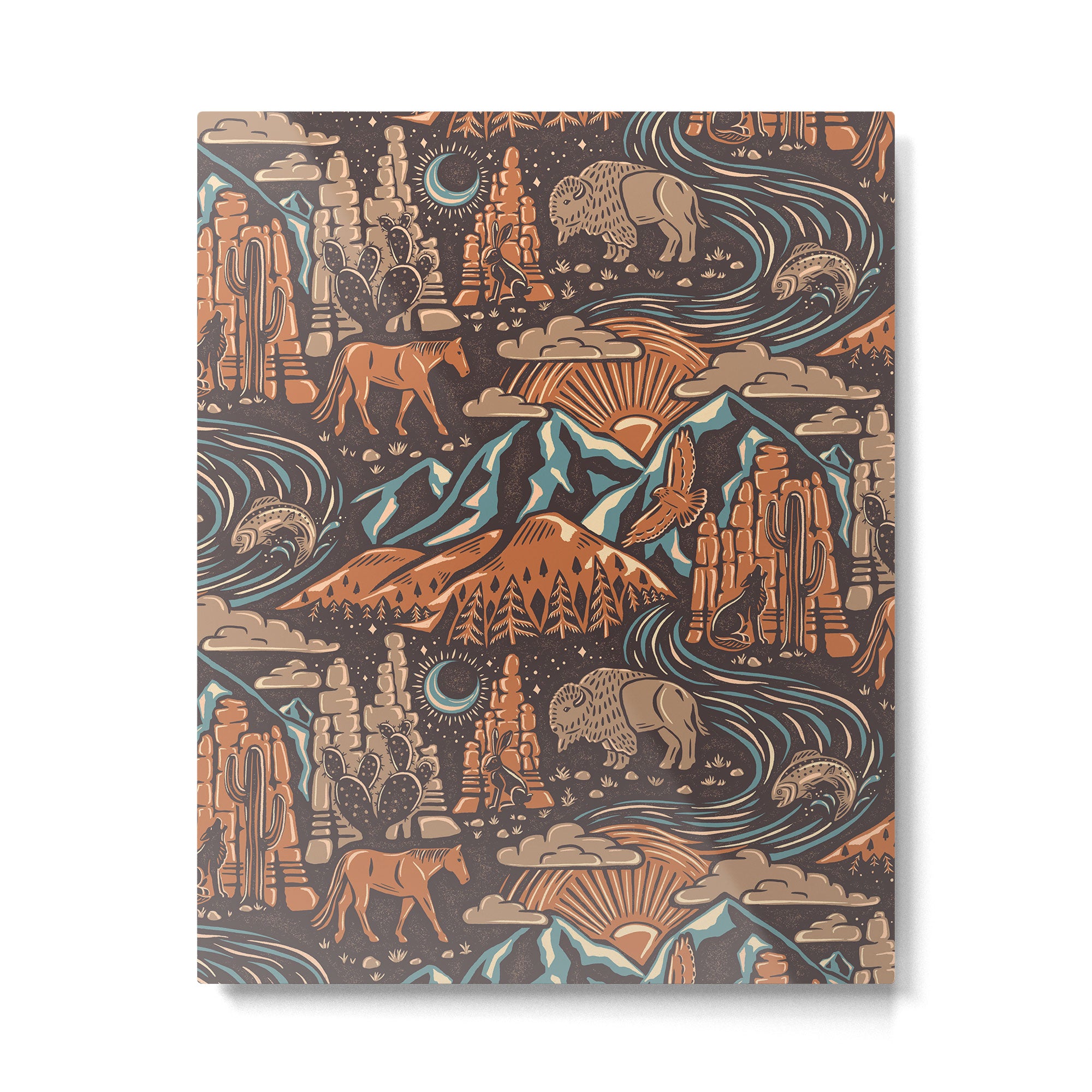 Wild West - Brown, Orange, and Blue  Metal Print Gallery Image 6